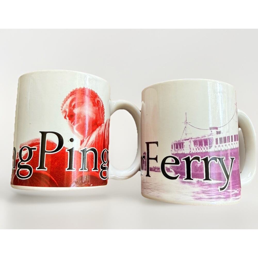 Starbucks City Mug Collector Series Hong Kong Ngong Ping & Star Ferry Mini 3oz